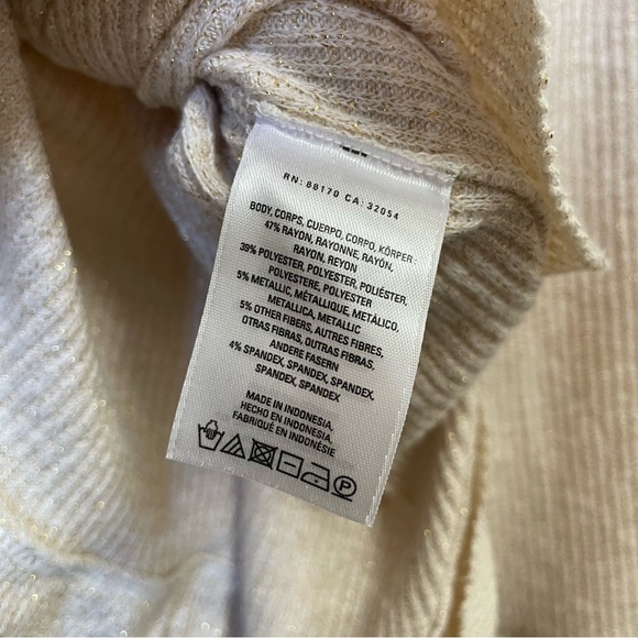 ANTHROPOLOGIE Postmark Orley Ruffled Cowlneck Ivory M/ L - Picture 10 of 11